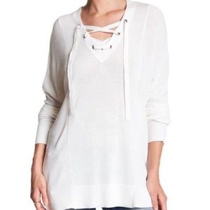 BGBGeneration Lace Up Sweater